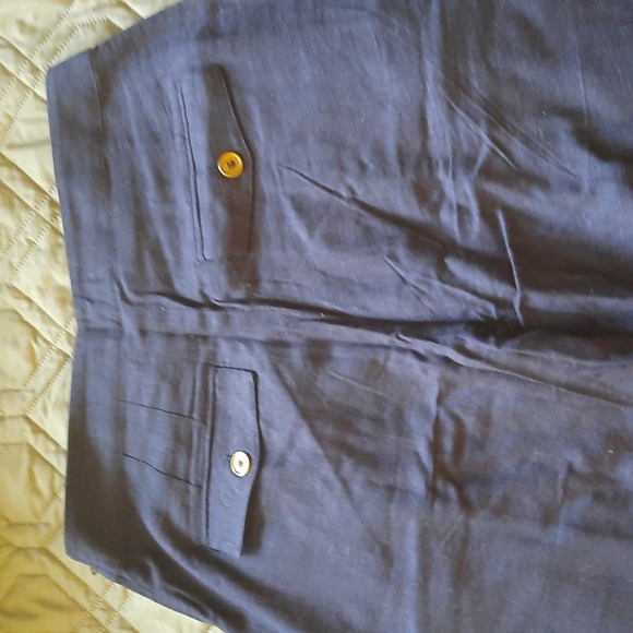 Modcloth Blue Wide Leg Cropped Pants - Size 6 - Picture 6 of 8